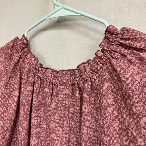 NWT Universal Thread Women's Size Large Mauve Floral Balloon Long Sleeve Blouse - Picture 11 of 13